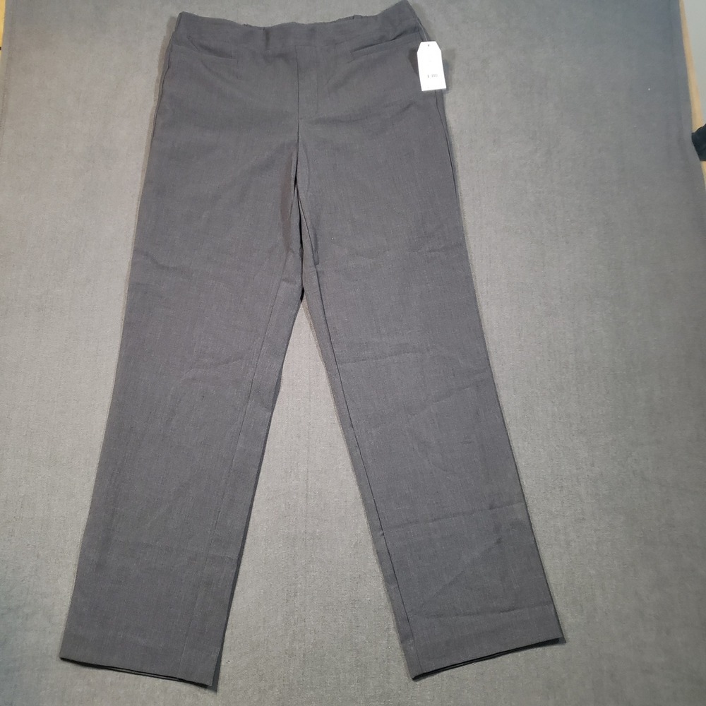 Time and Tru Straight Leg Pants Womens Medium 8-10 Grey Heather Pull On Relaxed